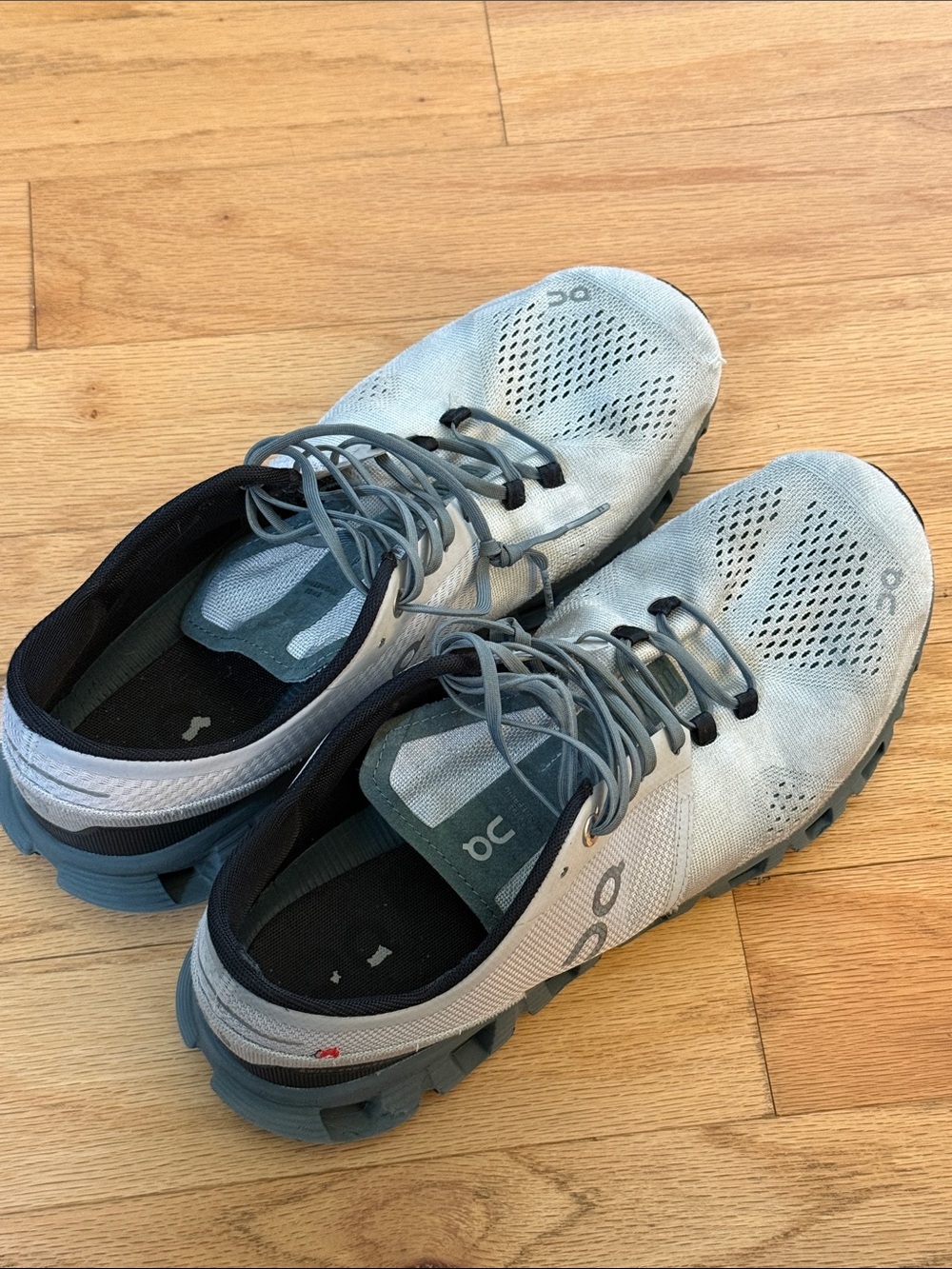 On Running Men's Athletic Shoes in Light Gray and Blue